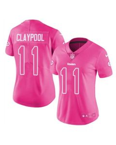 Women's Pittsburgh Steelers #11 Chase Claypool Pink Vapor Untouchable Limited Stitched NFL Jersey(Run Small)