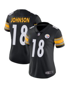 Women's Pittsburgh Steelers #18 Diontae Johnson Black Vapor Untouchable Limited Stitched NFL Jersey(Run Small)