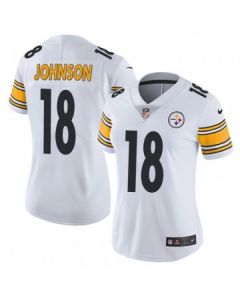 Women's Pittsburgh Steelers #18 Diontae Johnson White Vapor Untouchable Limited Stitched NFL Jersey(Run Small)