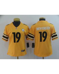 Women's Pittsburgh Steelers #19 JuJu Smith-Schuster Gold Inverted Legend Stitched NFL Jersey(Run Small)