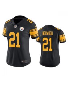 Women's Pittsburgh Steelers #21 Tre Norwood Black Color Rush Limited Stitched Jersey(Run Small)