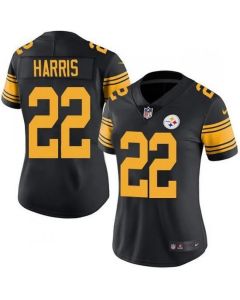 Women's Pittsburgh Steelers #22 Najee Harris Black Color Rush Stitched Football Jersey(Run Small)