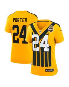 Women's Pittsburgh Steelers #24 Joey Porter Jr. Gold Alternate 1933 Throwback Game Jersey (Gold)