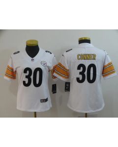 Women's Pittsburgh Steelers #30 James Conner White Vapor Untouchable Limited Stitched NFL Jersey