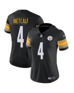 Women's Pittsburgh Steelers #4 DK Metcalf 2025 Black Vapor Stitched Football Jersey (Black)