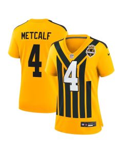 Women's Pittsburgh Steelers #4 DK Metcalf Gold Alternate 1933 Throwback Game Jersey (Gold)
