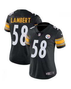 Women's Pittsburgh Steelers #58 Jack Lambert Black Vapor Untouchable Limited Stitched NFL Jersey(Run Small)