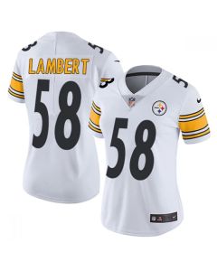 Women's Pittsburgh Steelers #58 Jack Lambert White Vapor Untouchable Limited Stitched NFL Jersey(Run Small)