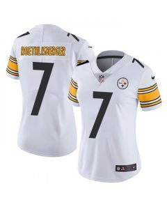 Women's Pittsburgh Steelers #7 Ben Roethlisberger White Vapor Untouchable Limited Stitched Jersey(Run Small)
