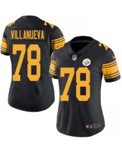 Women's Pittsburgh Steelers #78 Alejandro Villanueva Black Color Rush Limited Stitched NFL Jersey(Run Small)