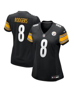 Women's Pittsburgh Steelers #8 Aaron Rodgers Black Game Jersey (Black)