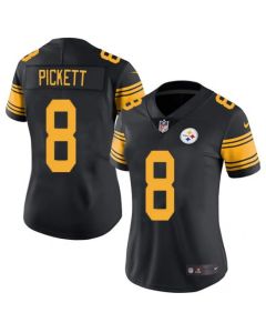 Women's Pittsburgh Steelers #8 Kenny Pickett Black Color Rush Limited Stitched Jersey(Run Small)