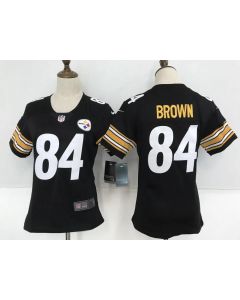 Women's Pittsburgh Steelers #84 Antonio Brown Black Team Color Stitched NFL Vapor Untouchable Limited Jersey