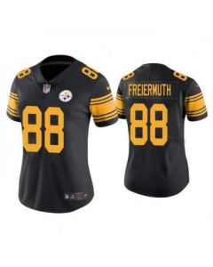 Women's Pittsburgh Steelers #88 Pat Freiermuth Black Color Rush Stitched NFL Jersey(Run Small)