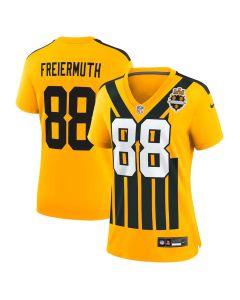 Women's Pittsburgh Steelers #88 Pat Freiermuth Gold Alternate 1933 Throwback Game Jersey (Gold)