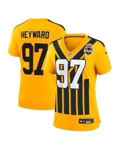 Women's Pittsburgh Steelers #97 Cameron Heyward Gold Alternate 1933 Throwback Game Jersey (Gold)