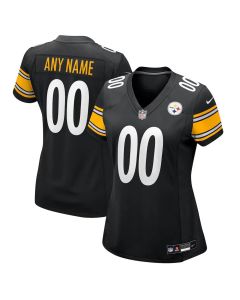 Women's Pittsburgh Steelers Nike Black Game Custom Jersey (Black)