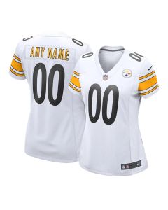 Women's Pittsburgh Steelers Nike White Game Road Custom Jersey (White)