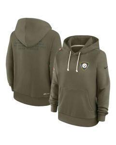 Women's Pittsburgh Steelers Olive 2025 Salute to Service Sideline Standard Issue Dri-FIT Hoodie(Run Small) (Olive)