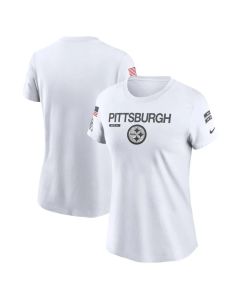 Women's Pittsburgh Steelers White 2024 Salute To Service Legend Performance T-Shirt (White)