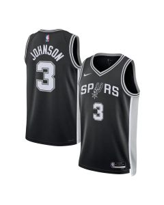 Women's San Antonio Spurs #3 Keldon Johnson Nike Black Swingman Icon Edition Jersey (Black)