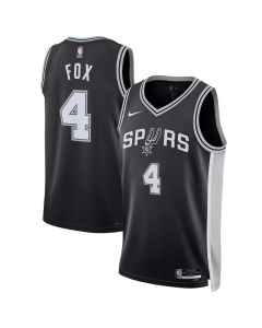 Women's San Antonio Spurs #4 De'Aaron Fox Nike Black Swingman Player Icon Edition Jersey (Black)
