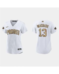 Women's San Diego Padres #13 Manny Machado 2022 All-Star White Stitched Baseball Jersey(Run Small)