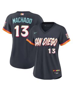 Women's San Diego Padres #13 Manny Machado Nike Obsidian 2026 City Connect Stadium Jersey (City Connect)
