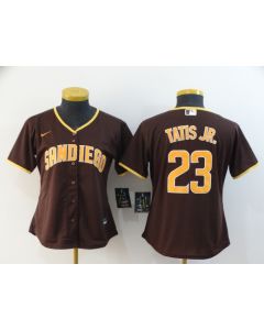 Women's San Diego Padres #23 Fernando Tatis Jr. Brown Cool Base Stitched MLB Jersey(Run Small) (Brown)