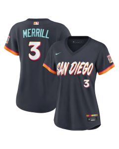 Women's San Diego Padres #3 Jackson Merrill Nike Obsidian 2026 City Connect Stadium Jersey (2026)