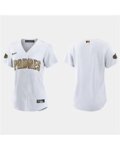 Women's San Diego Padres Blank 2022 All-Star White Stitched Baseball Jersey(Run Small)