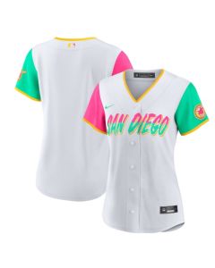 Women's San Diego Padres Blank 2022 White City Connect Cool Base Stitched Baseball Jersey(Run Small)