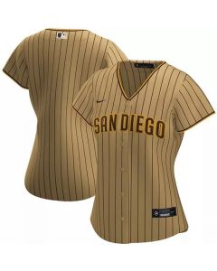Women's San Diego Padres Blank Tan Brown Cool Base Stitched Baseball Jersey(Run Small)