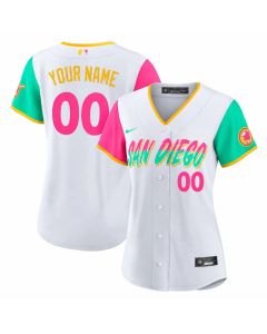 Women's San Diego Padres White 2022 White City Connect Flex Base Custom Jersey