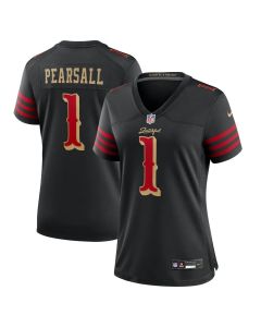 Women's San Francisco 49ers #1 Ricky Pearsall Black Rivalries Collection Game Jersey (Black)