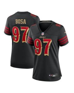 Women's San Francisco 49ers #97 Nick Bosa Black Rivalries Collection F.U.S.E. Vapor Limited Stitched Jersey
