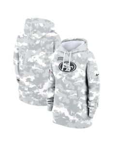 Women's San Francisco 49ers Arctic Camo 2024 Salute To Service Club Fleece Pullover Hoodie (Camo)
