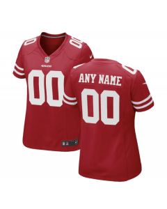 Women's San Francisco 49ers Customized Red Stitched Limited Jersey(Run Small