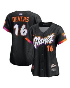 Women's San Francisco Giants #16 Rafael Devers Black 2025 City Connect Limited Player Jersey (Black)