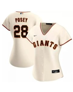 Women's San Francisco Giants #28 Buster Posey Cream Cool Base Stitched Jersey(Run Small)