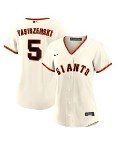 Women's San Francisco Giants #5 Mike Yastrzemski Cream Home Replica Player Jersey
