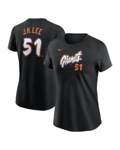 Women's San Francisco Giants Jung Hoo Lee Anthracite 2025 City Connect Fuse Name & Number T-Shirt