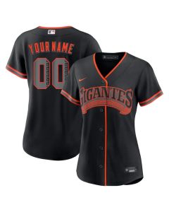 Women's San Francisco Giants Nike Black Alternate Replica Custom Jersey