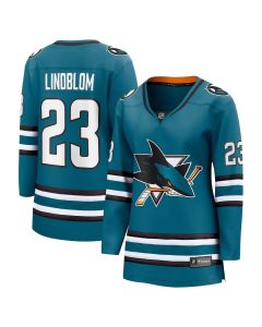 Women's San Jose Sharks #23 Oskar Lindblom Teal Home Player Jersey