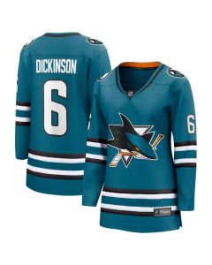 Women's San Jose Sharks #6 Sam Dickinson Teal Home Jersey