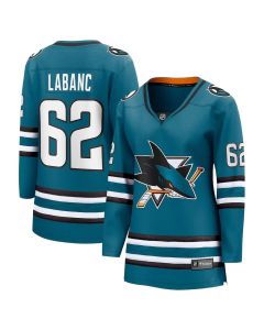 Women's San Jose Sharks #62 Kevin Labanc Teal Home Player Jersey
