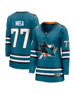 Women's San Jose Sharks #77 Michael Misa Teal Jersey