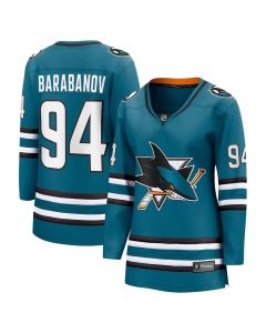 Women's San Jose Sharks #94 Alexander Barabanov Teal Home Player Jersey