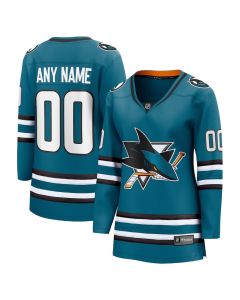 Women's San Jose Sharks Teal Home Custom Jersey