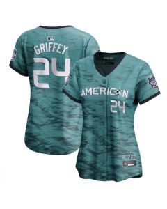 Women's Seattle Mariners #24 Ken Griffey Jr. Teal 2023 All-star Stitched Baseball Jersey(Run Small)